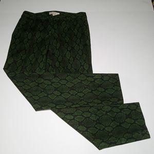 MICHAEL KORS Women Pants  Size 2 GREEN ANIMAL PRINT SKINNYq